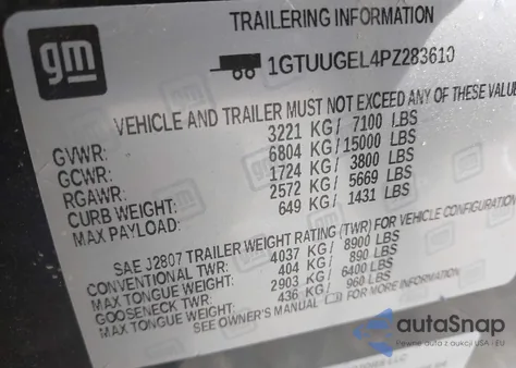 2023 GMC Sierra 1500 4Wd Short Box Denali z USA, uszkodzony, nr VIN 1GTUUGEL4PZ283610